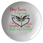 Grinch plate for Santa